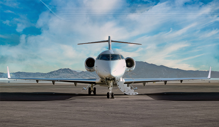 photo of the front of a private aircraft on the tarmac with mountains in the background getting ready to board passengers that want to know about jetplace